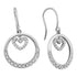 14K White Gold Round Diamond Circle Heart Dangle Wire Earrings 1/4 Cttw - Gold Americas