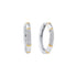 14K White Gold Round Diamond Two-tone Cluster Hoop Earrings 1/6 Cttw - Gold Americas