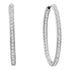 14K White Gold Round Diamond Inside Outside Endless Hoop Earrings 1/4 Cttw - Gold Americas