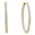 14K Yellow Gold Round Diamond Inside Outside Endless Hoop Earrings 1/2 Cttw - Gold Americas