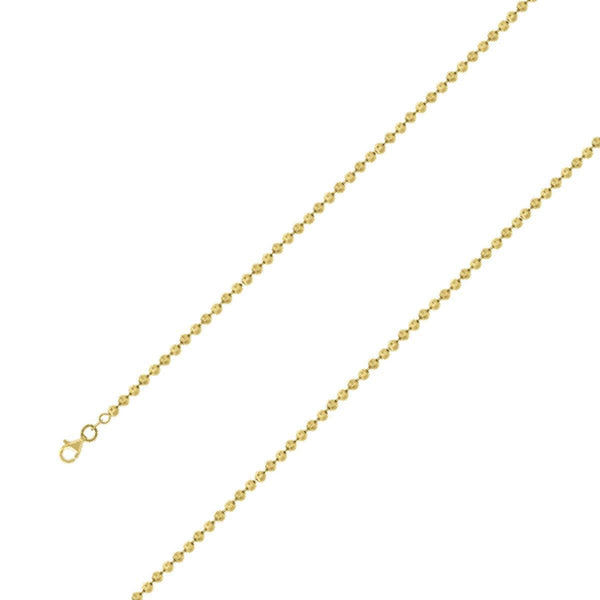 925 Sterling Silver 3mm Rhodium Plated Moon Cut Chain Size- 10" - Gold Americas