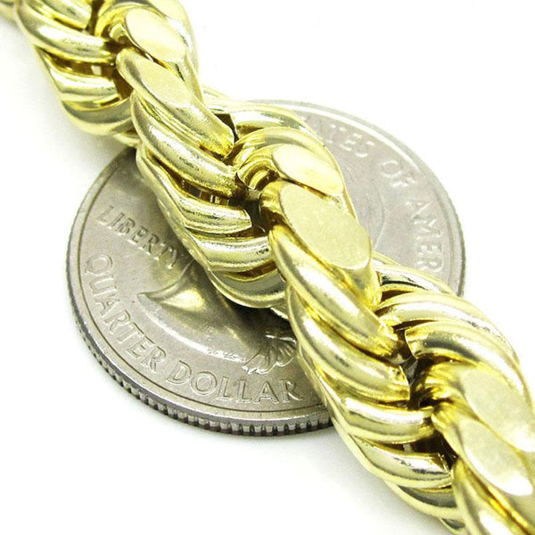 10K Yellow Gold Solid Rope Chain 18MM