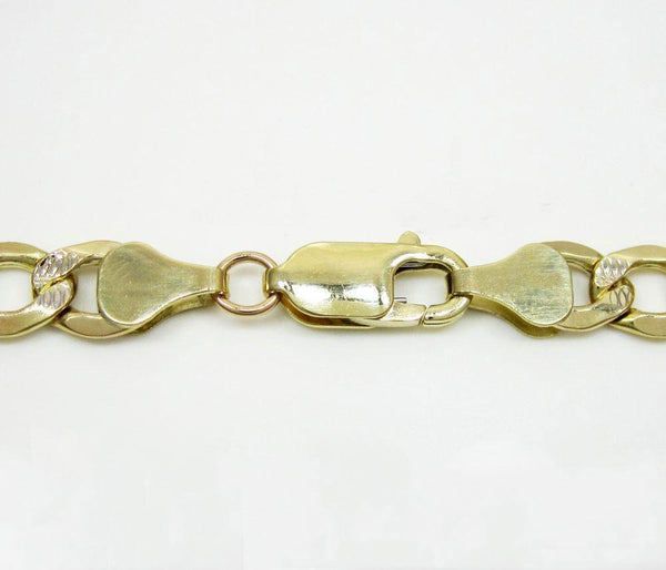 10K Yellow Gold Pave Cuban Chain 8MM