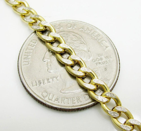 10K Yellow Gold Pave Cuban Chain 4.5MM