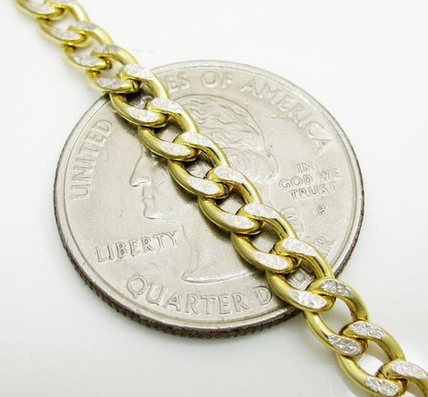 10K Yellow Gold Pave Cuban Chain 5.5MM
