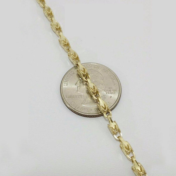 10K Yellow Gold Hollow Turkish Chain 4MM
