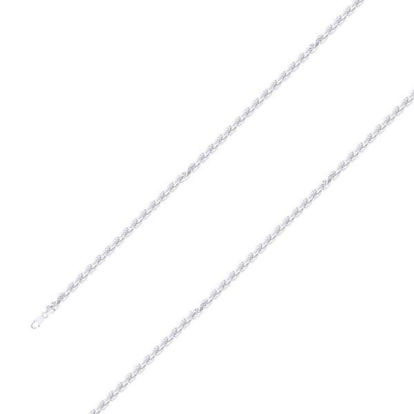 925 Sterling 3mm Silver Rope Chain Size- 9" - Gold Americas