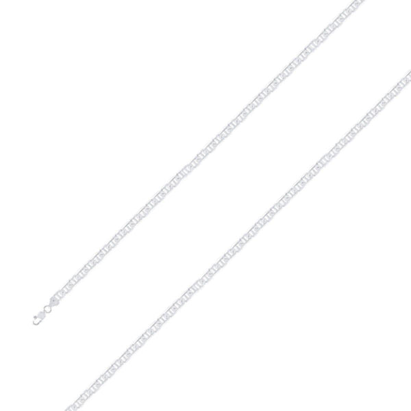 925 Sterling 3mm Silver Diamond Cut Mariner Chain Size- 9" - Gold Americas