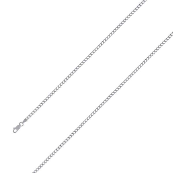 925 Sterling 3mm Silver Rhodium Plated Cuban Chain Size- 7" - Gold Americas