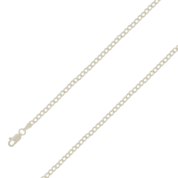 925 Sterling Silver 3mm E-Coated Diamond Cut Cuban Chain Size- 7" - Gold Americas