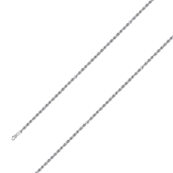 925 Sterling 3mm Silver Rhodium Plated Rope Chain Size- 7" - Gold Americas