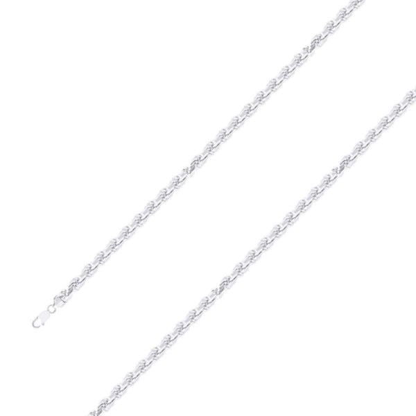 925 Sterling 4.5mm Silver Rope Chain Size- 7" - Gold Americas