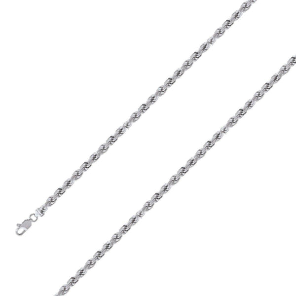 925 Sterling 4.5mm Silver Rhodium Plated Rope Chain Size- 9" - Gold Americas