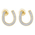 10K Yellow Gold Round Diamond Horseshoe Screwback Stud Earrings 1/6 Cttw - Gold Americas