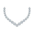 14K White Gold Womens Round Diamond Cluster V-Shape Luxury Necklace 5.00 Cttw