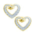 14K Yellow Gold Round Diamond Heart Stud Earrings 1/8 Cttw - Gold Americas