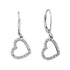 14K White Gold Round Diamond Heart Dangle Earrings 1/20 Cttw - Gold Americas