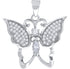 Round Cubic Zirconia CZ Butterfly Pendant