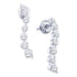 14K White Gold Round Diamond Graduated Journey Stud Earrings 1.00 Cttw - Gold Americas