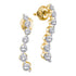14K Yellow Gold Round Diamond Graduated Journey Screwback Earrings 1/4 Cttw - Gold Americas