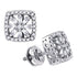 14K White Gold Baguette Round Diamond Square Stud Earrings 1/3 Cttw - Gold Americas