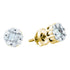 14K Yellow Gold Round Baguette Diamond Cluster Screwback Stud Earrings 1/4 Cttw - Gold Americas
