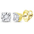 10K Yellow Gold Round Diamond Solitaire Illusion Earrings 1/20 Cttw - Gold Americas