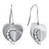 14K White Gold Round Diamond Heart Dangle Wire Earrings 1/3 Cttw - Gold Americas