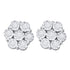 10K White Gold Round Illusion-set Diamond Flower Cluster Earrings 1.00 Cttw - Gold Americas