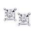 10K White Gold Round Diamond Solitaire Square Stud Earrings 1/20 Cttw - Gold Americas