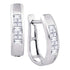 10k White Gold Baguette Princess Channel-Set Diamond Hoop Earrings 1/3 Cttw - Gold Americas
