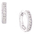 10K White Gold Round Channel-set Diamond Milgrain Hoop Earrings 1/4 Cttw - Gold Americas