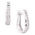 10K White Gold Round Channel-set Diamond Oblong Hoop Earrings 1/4 Cttw - Gold Americas