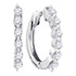 14K White Gold Round Pave-set Diamond Hoop Earrings 1/4 Cttw - Gold Americas