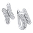 14K White Gold Round Diamond Bypass Huggie Hoop Earrings 1/2 Cttw - Gold Americas