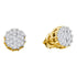 14K Yellow Gold Round Diamond Cluster Earrings 1.00 Cttw - Gold Americas