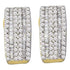 14K Yellow Gold Round Baguette Diamond Vertical Stripe Hoop Earrings 7/8 Cttw - Gold Americas