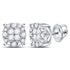 14K White Gold Princess Round Diamond Soleil Cluster Earrings 1/2 Cttw - Gold Americas