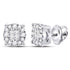 14K White Gold Princess Round Diamond Soleil Cluster Earrings 1/4 Cttw - Gold Americas