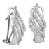 14K White Gold Round Baguette Diamond Half J Hoop French-clip Earrings 1-1/3 Cttw - Gold Americas