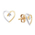 10K Yellow Gold 2-tone Round Diamond Heart Stud Earrings .02 Cttw - Gold Americas