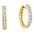 14k Yellow Gold Round Baguette Diamond Hoop Earrings 1/2 Cttw - Gold Americas