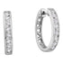 14K White Gold Round Baguette Diamond Hoop Earrings 1/2 Cttw - Gold Americas