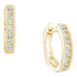 14K Yellow Gold Round Diamond Milgrain Single Row Hoop Earrings 1/4 Cttw - Gold Americas