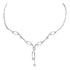 14K White Gold Womens Round Diamond Flower Cluster Dangle Necklace 1-1/2 Cttw