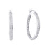 14K White Gold Round Diamond Single Row Inside Outside Endless Hoop Earrings 1.00 Cttw - Gold Americas