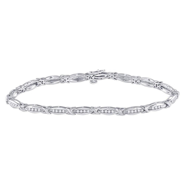 10K White Gold Diamond X Link Fashion Bracelet 1/2 Cttw - Gold Americas