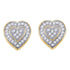 10K Yellow Gold Round Diamond Heart Cluster Earrings 1/6 Cttw - Gold Americas