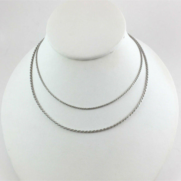 925 Sterling Silver 1MM Rope Chain Necklace - Gold Americas