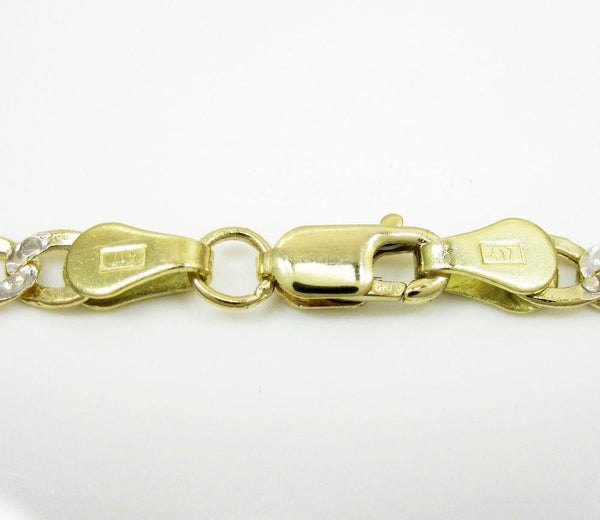 14K Yellow Gold Pave Cuban Chain 3.5MM